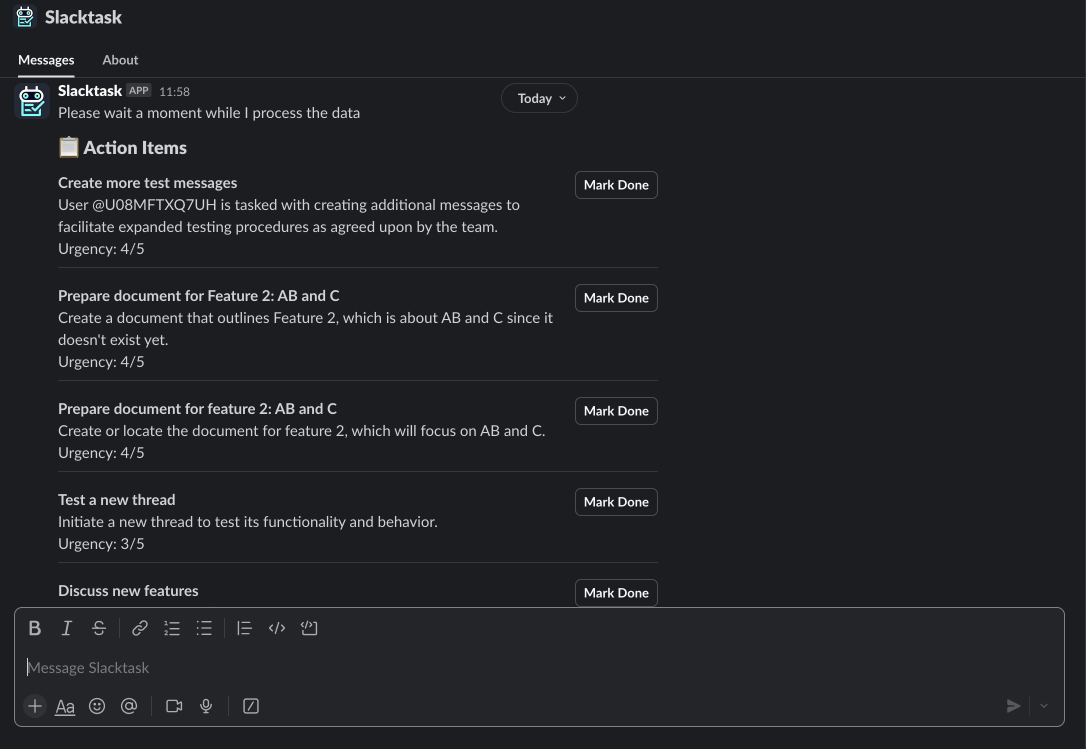 SlackTask demo